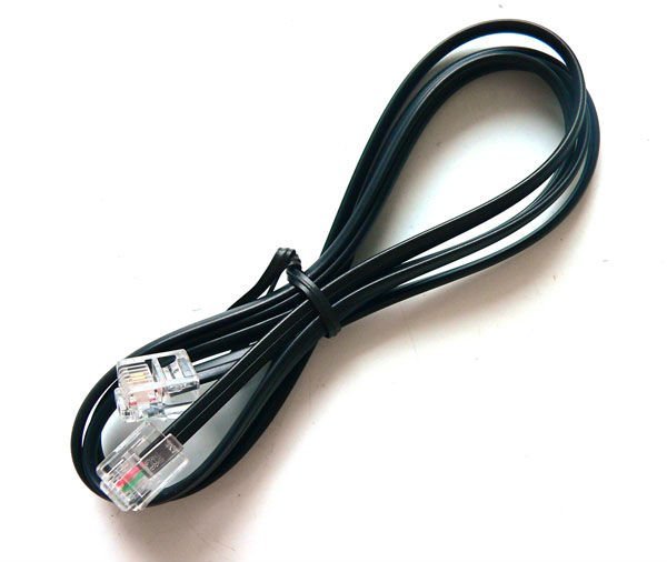 Cable de telefono 2 hilos negro