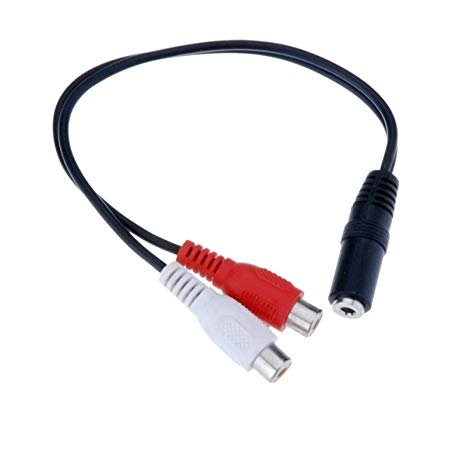 Cable divisor convertidor de Audio Estéreo Jack Hembra 3.5mm a 2x RCA ...