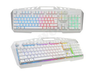 Teclado Gamer Bosston K330 Rainbow Blanco Metálico