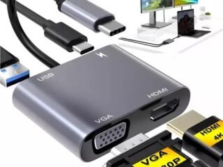 Adaptador Usb C a Hdmi Vga 4 En 1 Para Macbook/Air Pod/iPad 4K